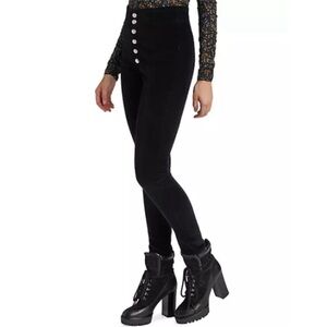 Veronica Beard Debbie High-Rise Skinny Women Jeans Black Velvet Size 26